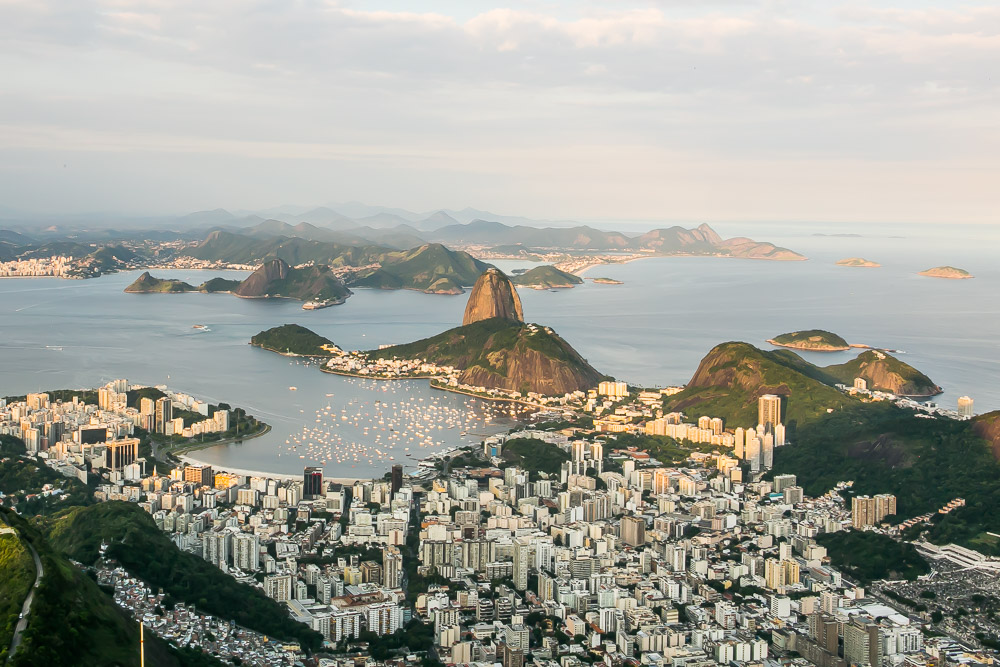 Rio de Janeiro view on Sugarloaf from Corcovado